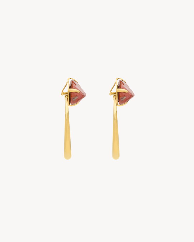KNOCKER EARRINGS IN JASPER AND METAL
