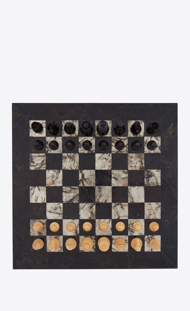 chess set in mica stone