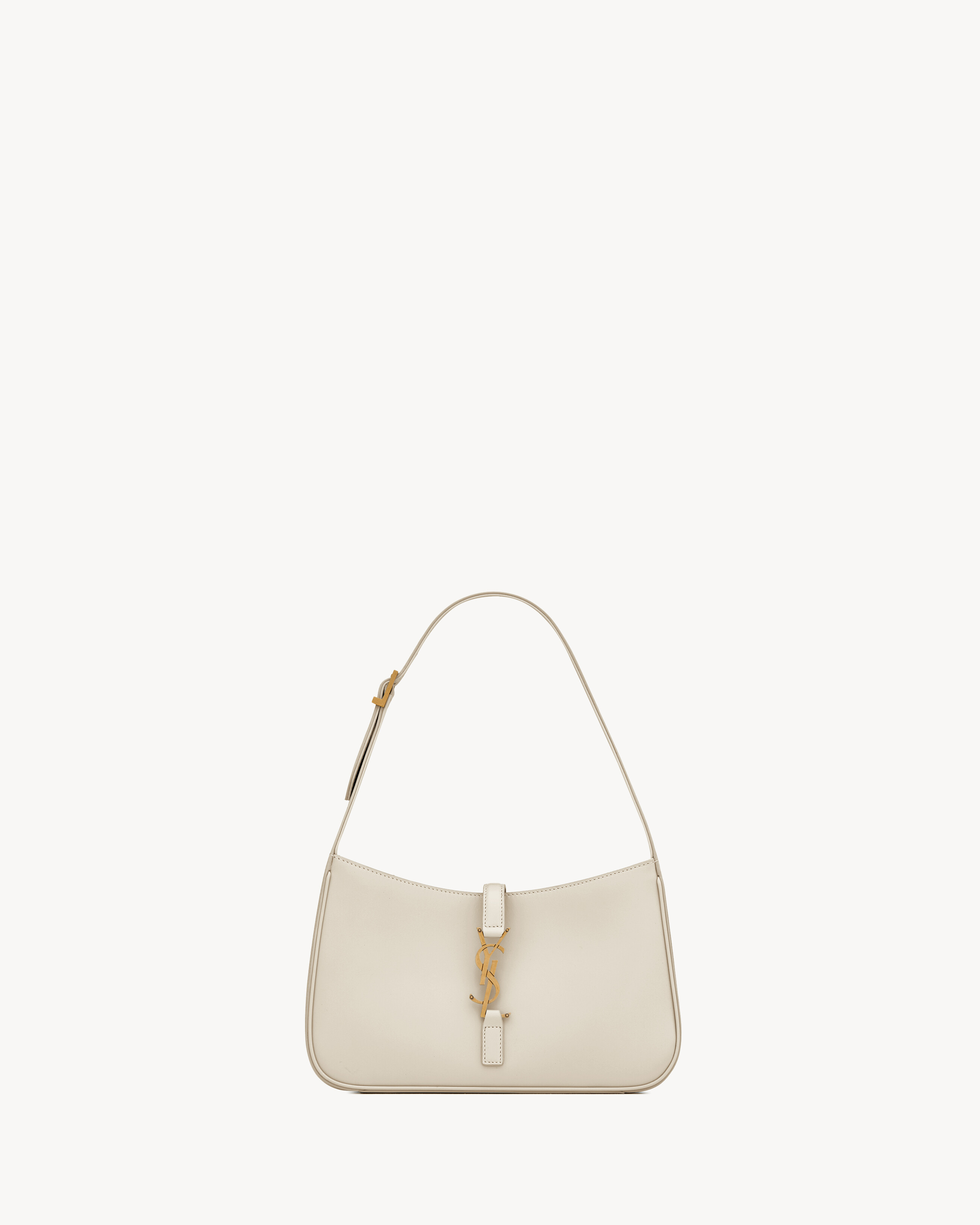 Saint Laurent Le 5 A 7 Mini Calfskin Hobo Bag Soft Crema