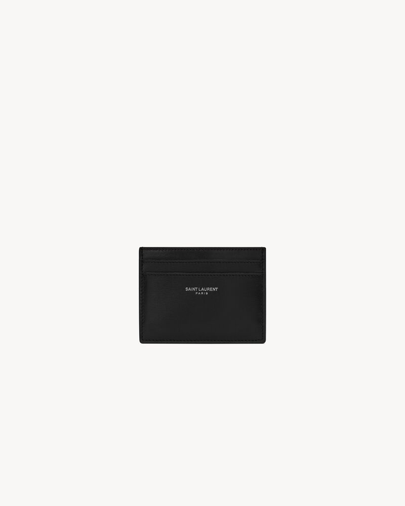 Saint Laurent Paris credit card case in smooth leather