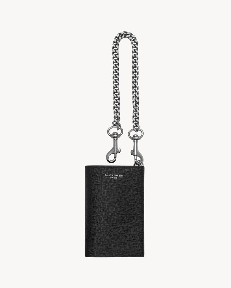 Saint laurent leather card case on a chain Clearance