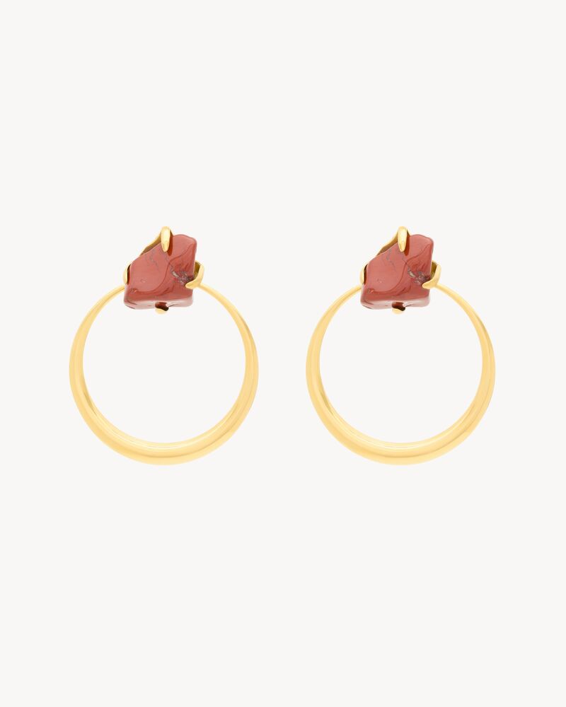 KNOCKER EARRINGS IN JASPER AND METAL