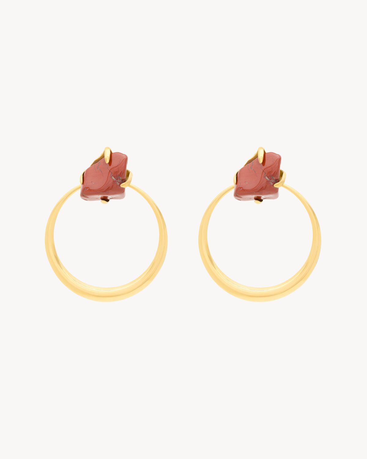 knocker earrings in jasper and metal