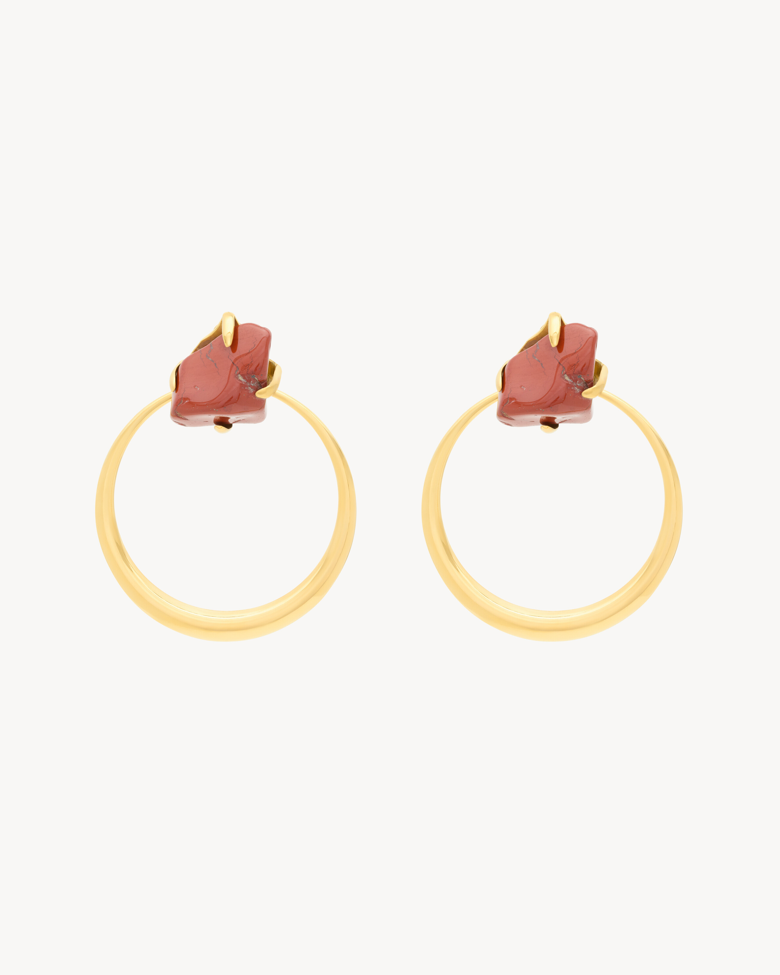 KNOCKER EARRINGS IN JASPER AND METAL