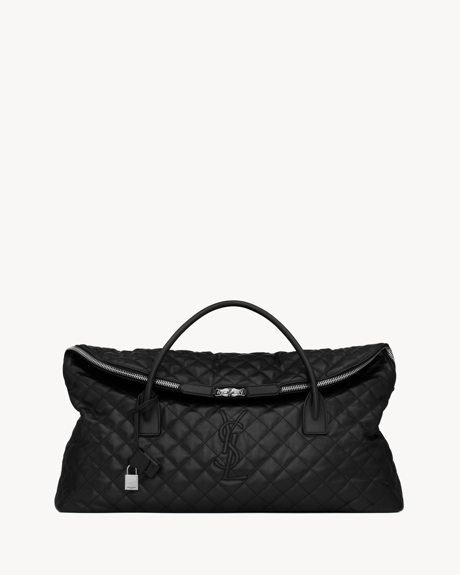 Black quilted travel bag on sale