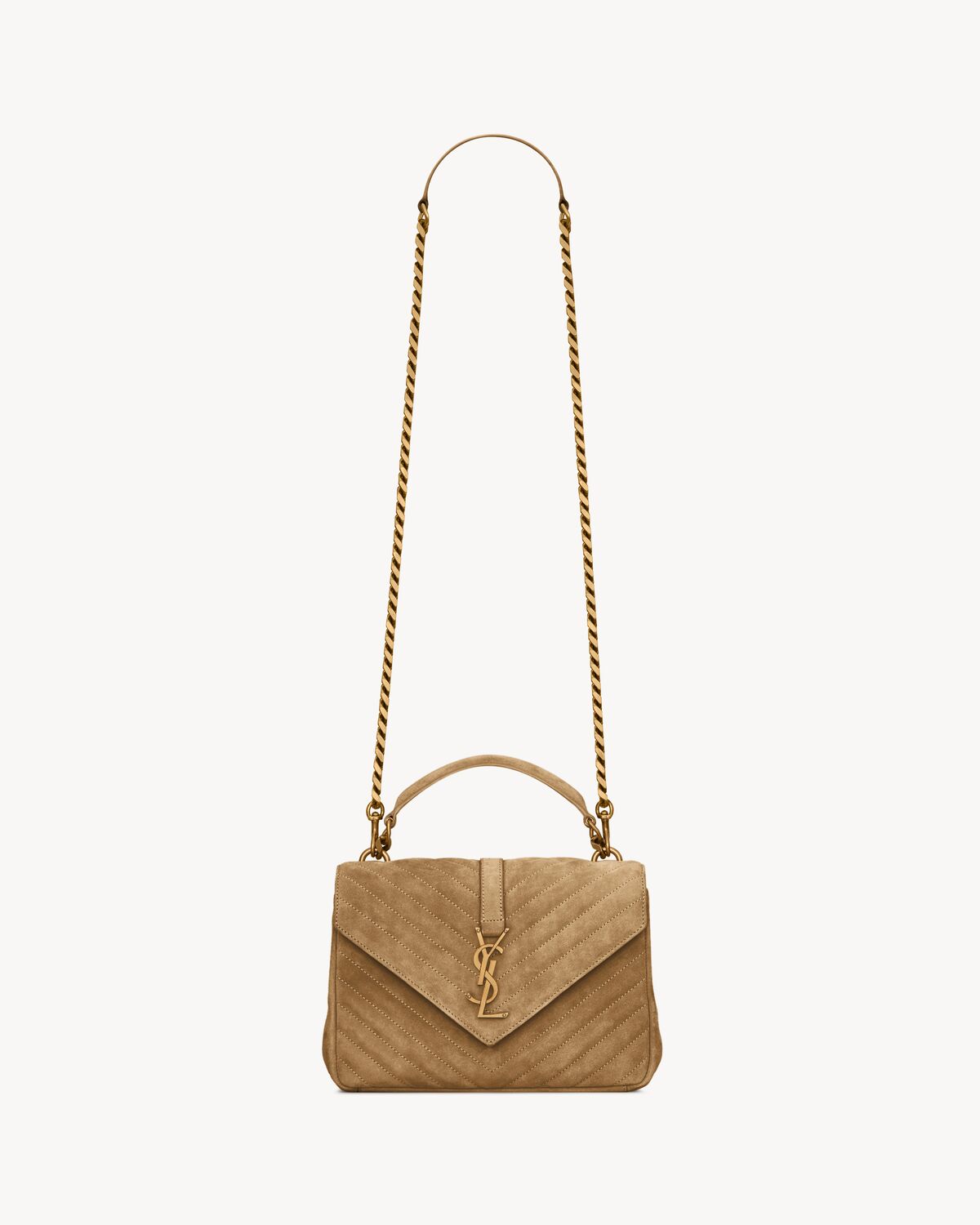 Saint laurent college medium quilted leather shoulder bag on sale