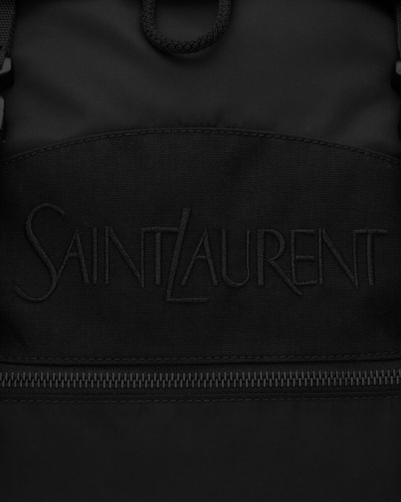 saint laurent backpack in econyl® and vegetable-tanned leather