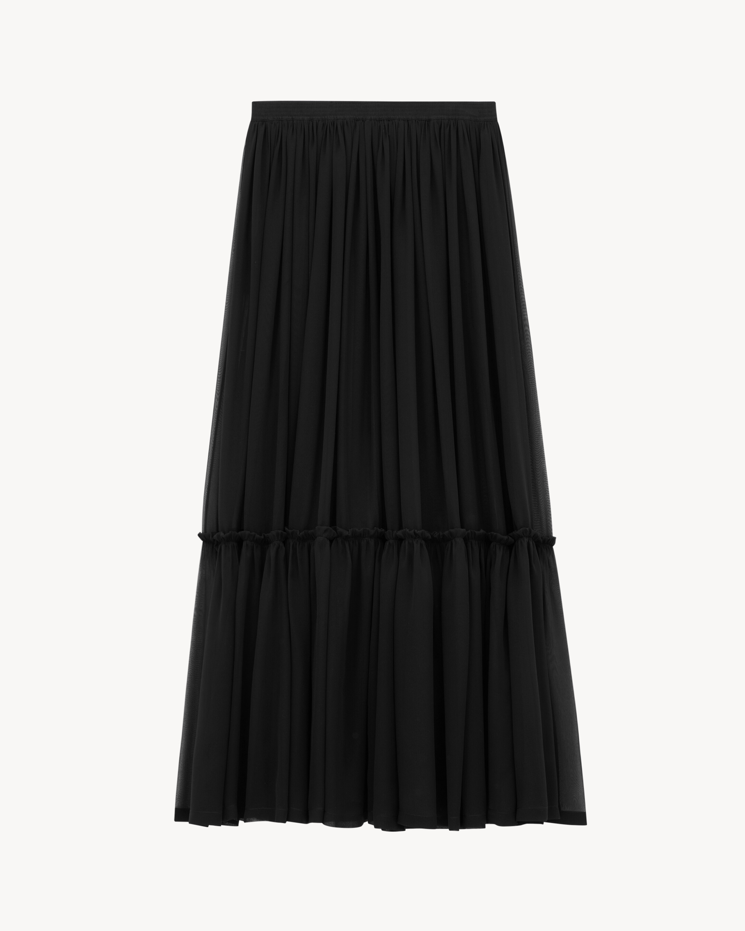 ruffled skirt in silk crepe muslin