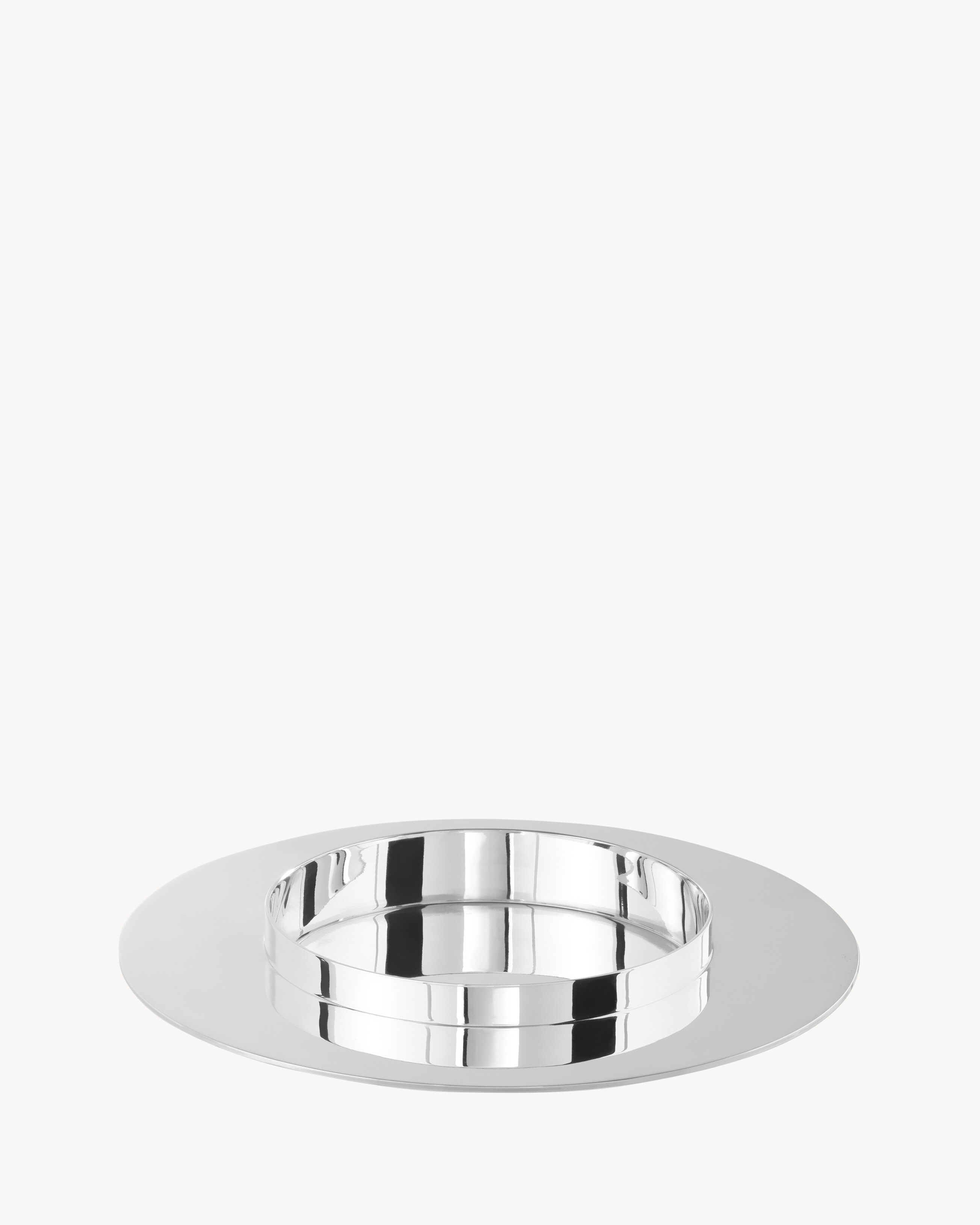 DONALD JUDD PUIFORCAT DESSERT PLATE IN STERLING SILVER