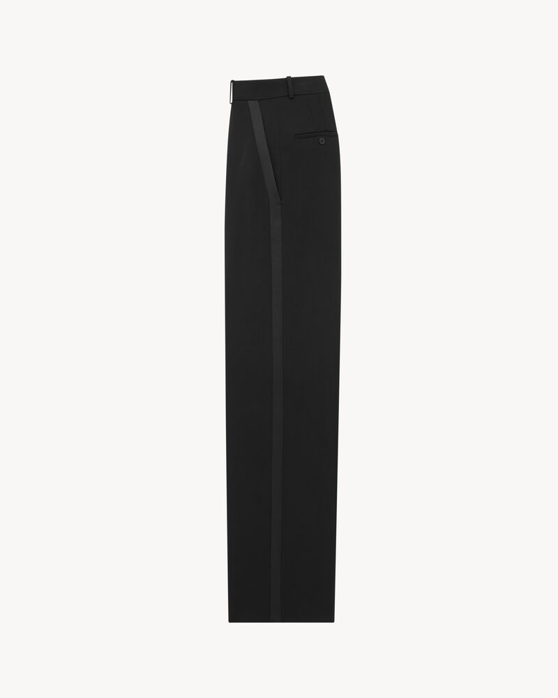 high-rise tuxedo pants in grain de poudre