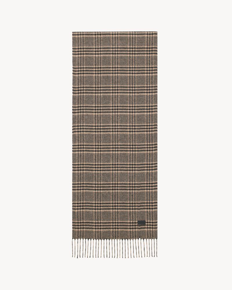 SCARF IN PRINCE OF WALES SILK AND CASHMERE
