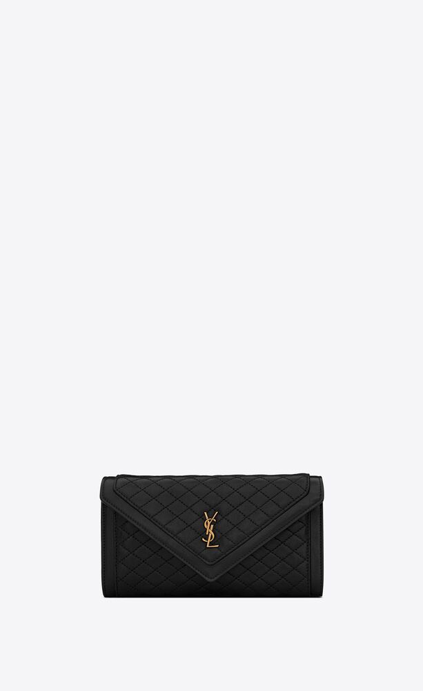Gaby large flap wallet in quilted lambskin | Saint Laurent | YSL.com