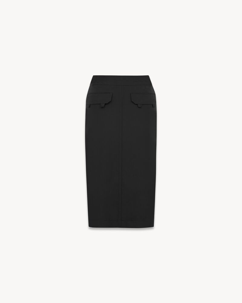 pencil skirt in silk crepe de chine