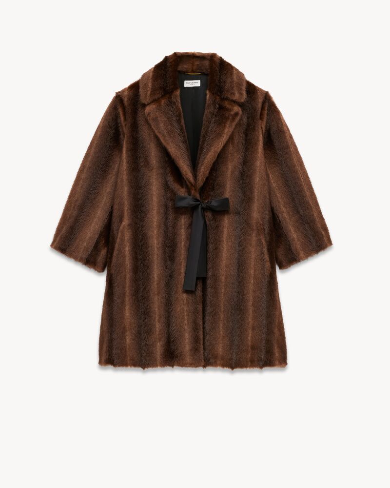 Cappotto swing in animal-free fur