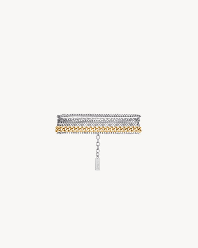 multi-chain bracelet in 18K grey gold and 18K yellow gold