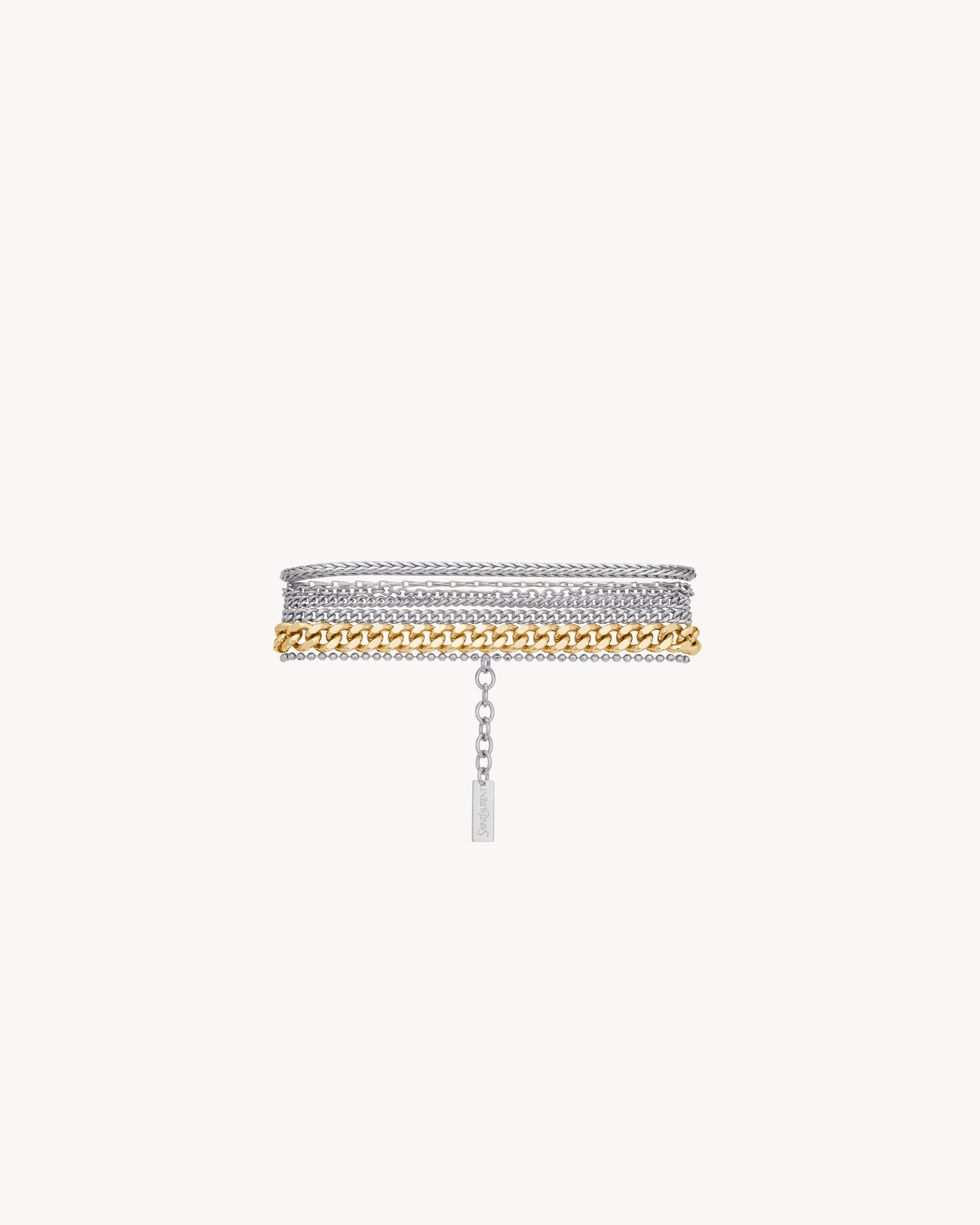 multi-chain bracelet in 18K grey gold and 18K yellow gold