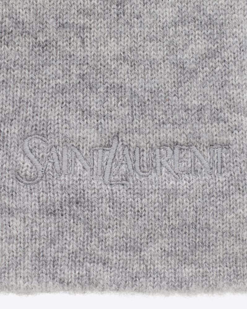 Gorro de cachemira con bordado Saint Laurent