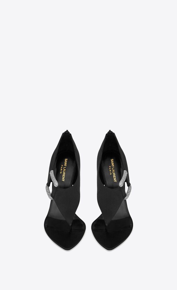 Sean sandals in crepe satin and rhinestones | Saint Laurent | YSL.com