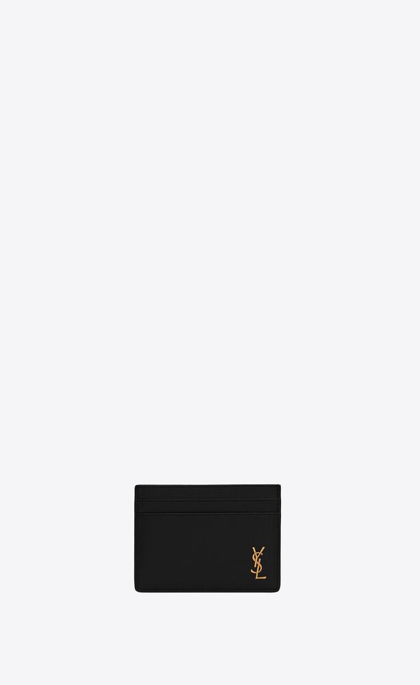 CARD HOLDER IN GRAINED CALFSKIN - BLACK
