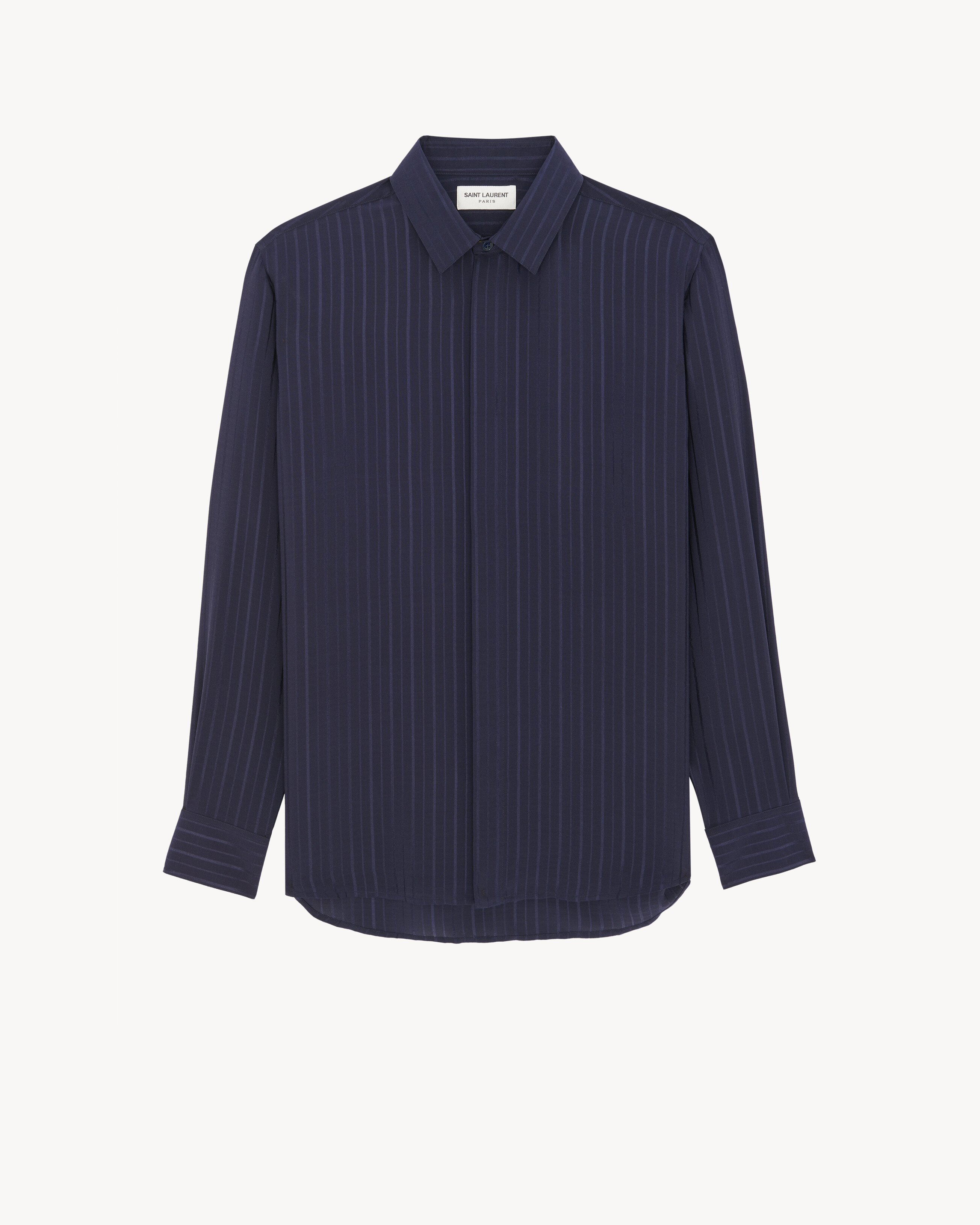 Shirt in Striped Silk Crepe de Chine