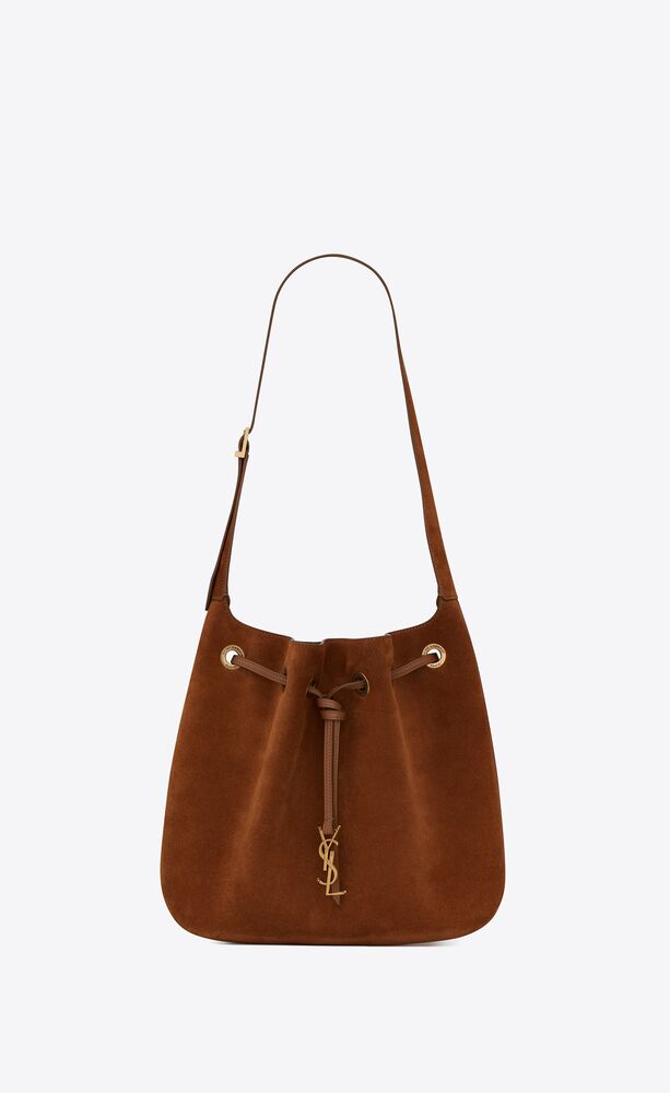 Saint Laurent Paris VII Medium Leather-trimmed Suede Shoulder Bag - Women - Brown Shoulder Bags