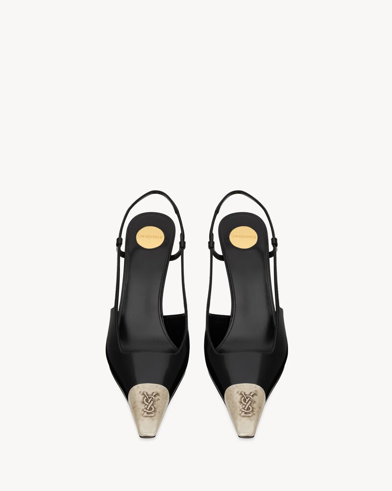 JEANNE slingbacks en cuir glacé