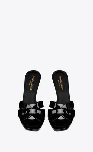 tribute mules in patent leather