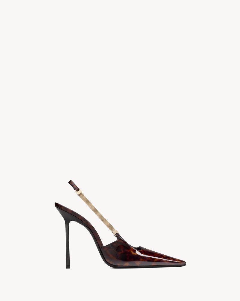 BLAKE Slingback-Pumps aus Lackleder mit Schildpattprägung