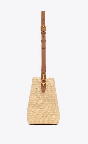 LE 37 in woven raffia and vegetable-tanned leather | Saint Laurent 