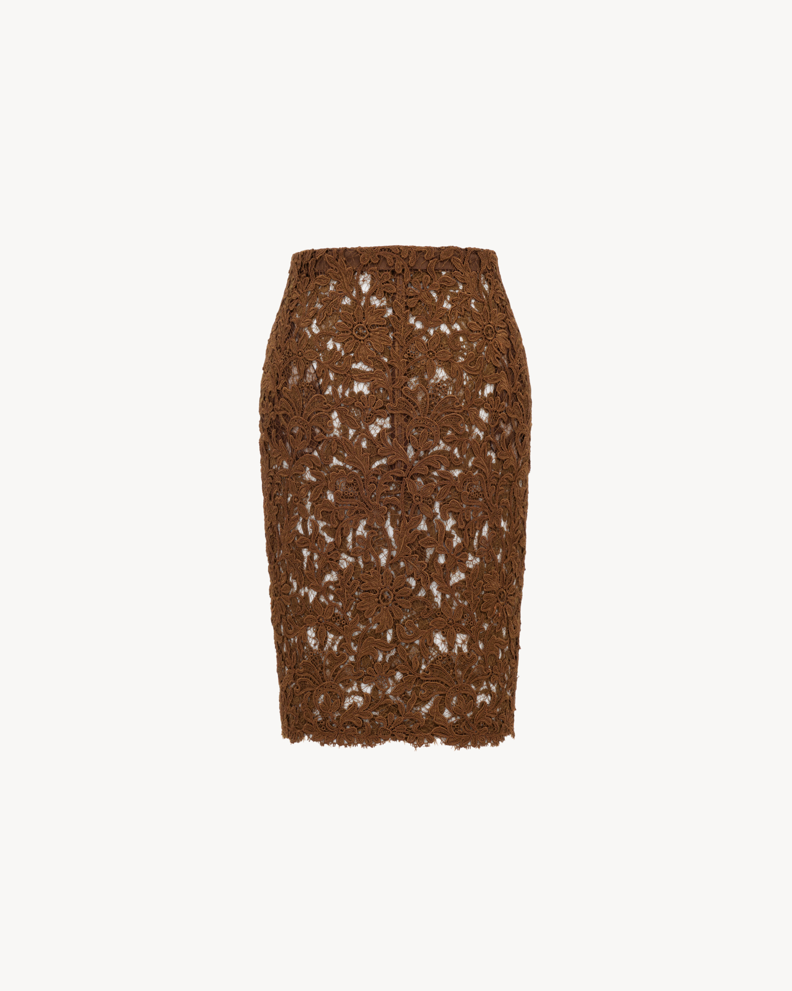 pencil skirt in guipure lace