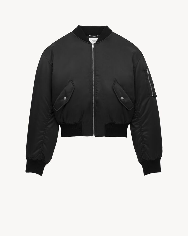 bomber jacket in water-repellent nylon serge