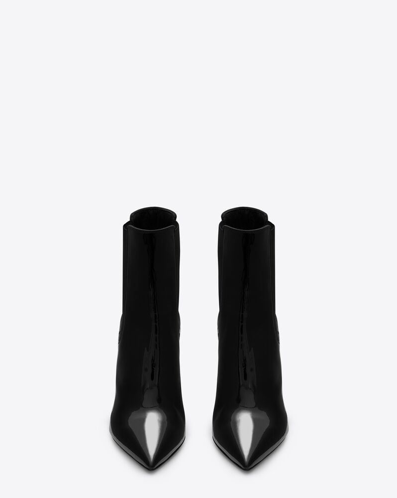 Opyum booties in patent leather with black heel