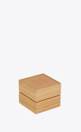 square box in wood and leather