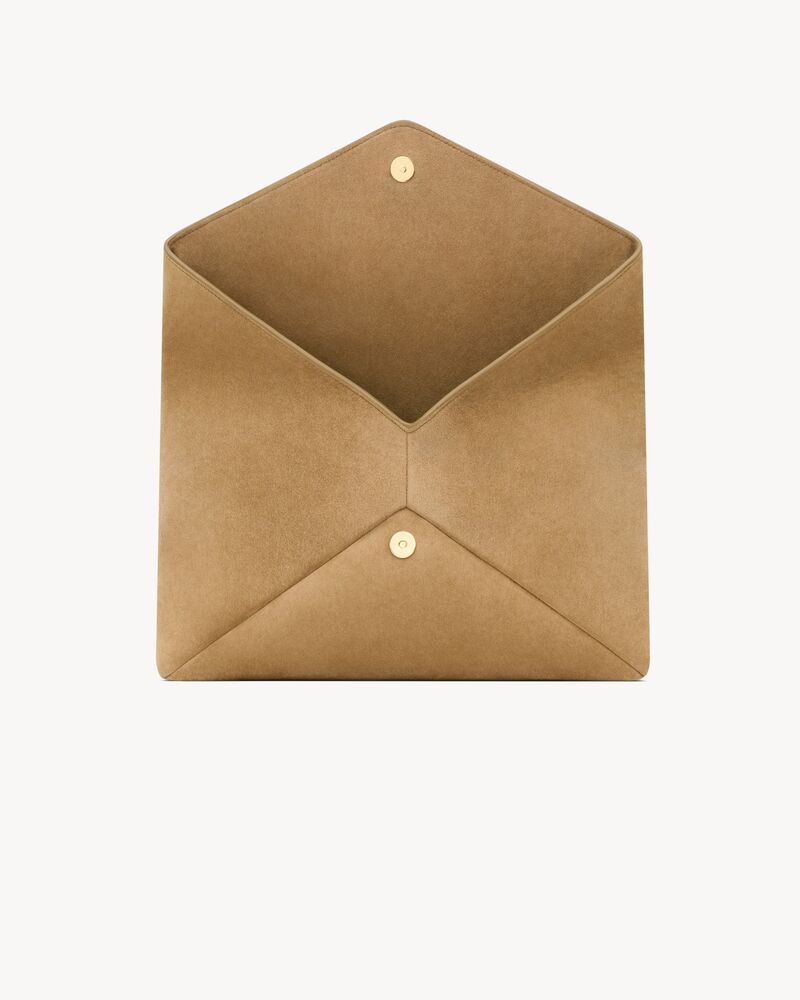 CASSANDRE grande pochette enveloppe en suède