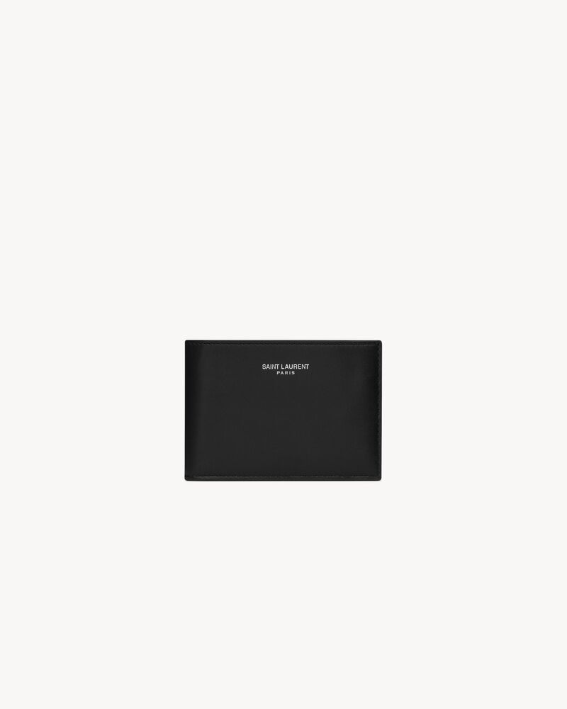 SAINT LAURENT PARIS compact card case in smooth leather