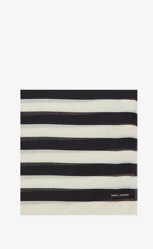 large striped rectangular scarf in cashmere blend