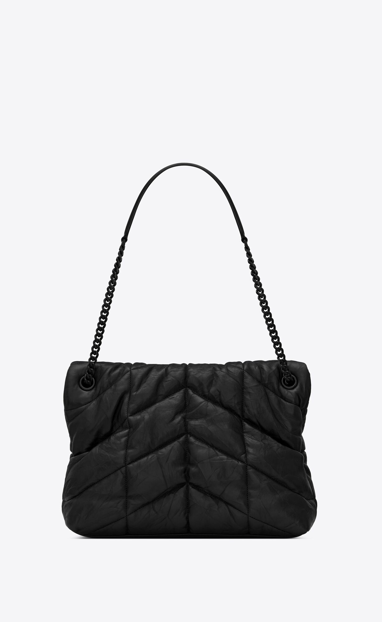 LOULOU PUFFER Medium bag in quilted wrinkly matte leather | Saint ...