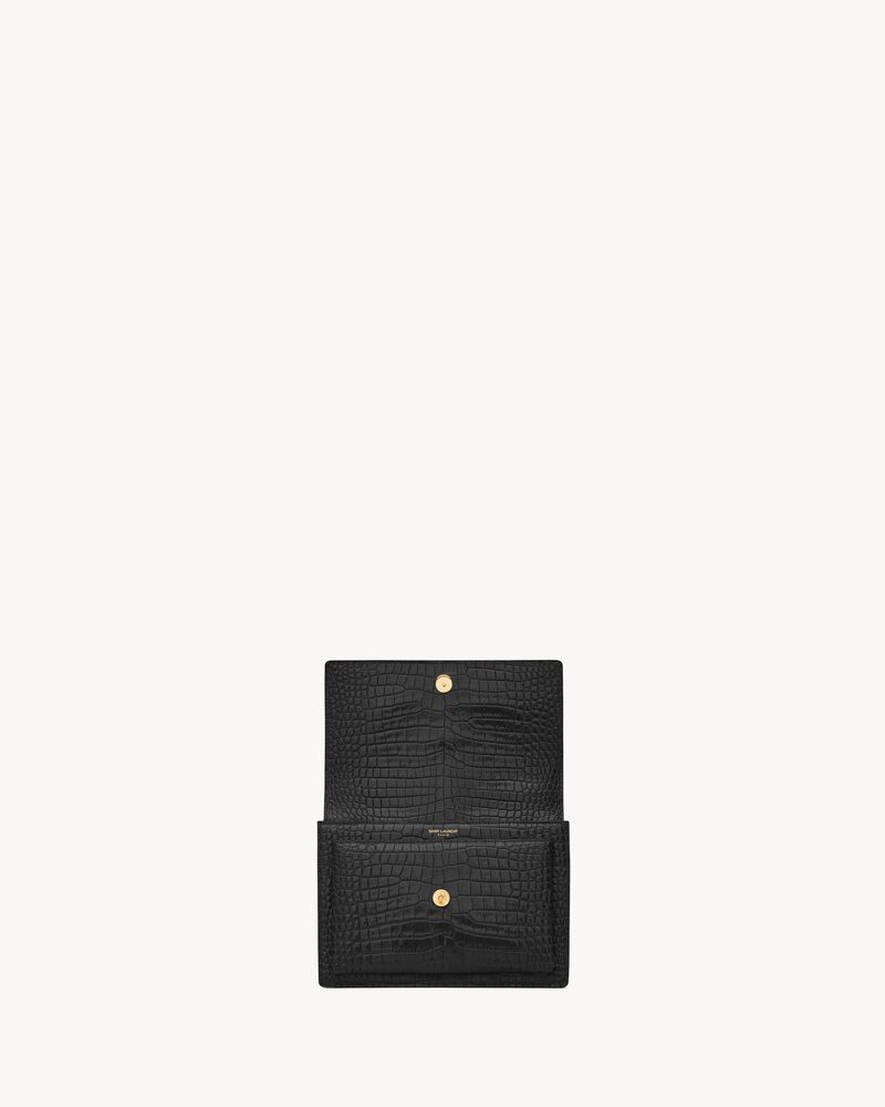 Saint Laurent 1000 Medium Sunset Croc-Embossed Shoulder Bag