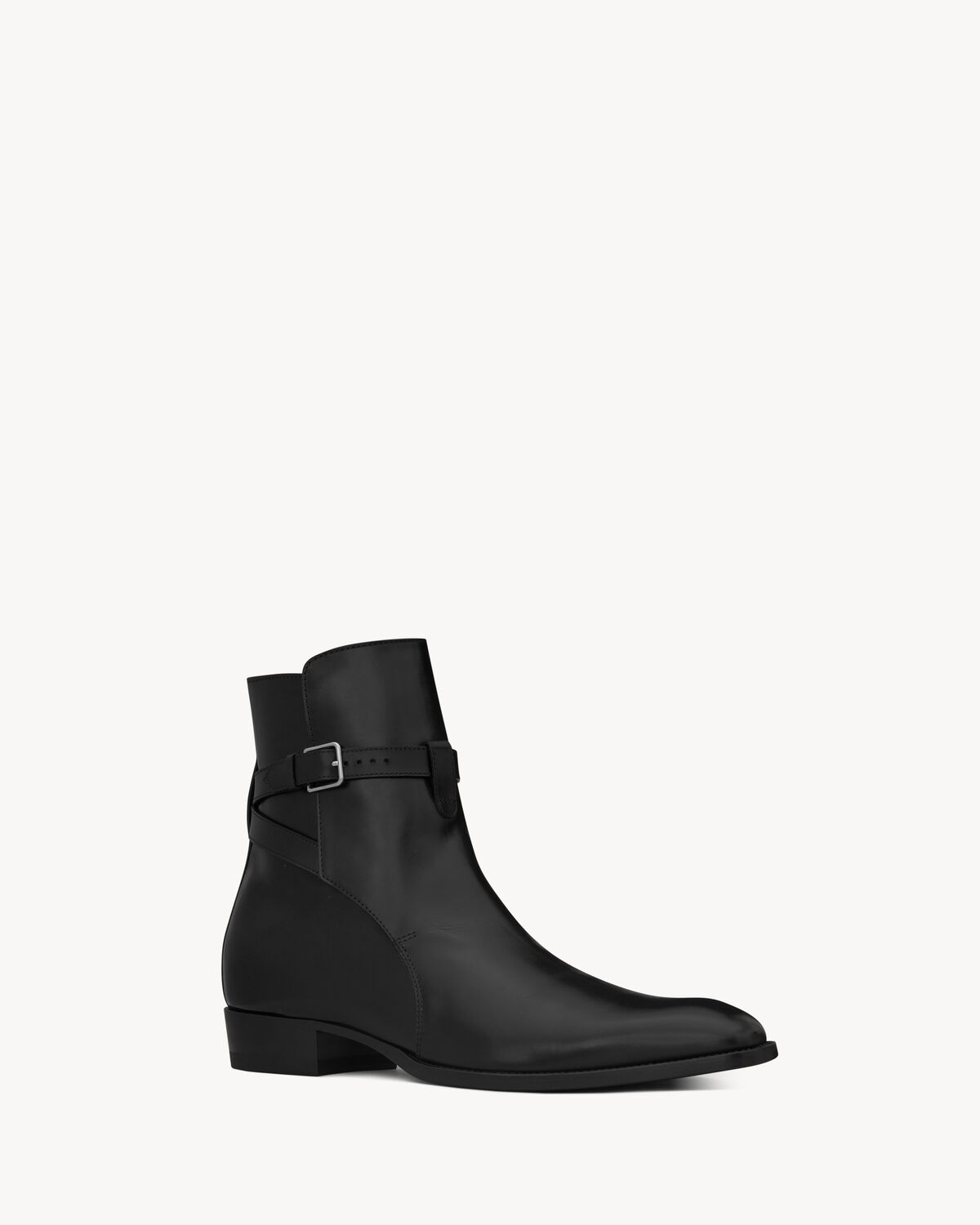 saint laurent wyatt 30 jodhpur stiefel mit reißverschluss aus schwarzem leder