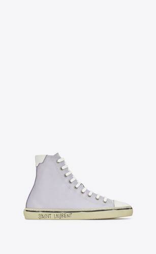malibu mid-top sneakers in crepe satin and smooth leather