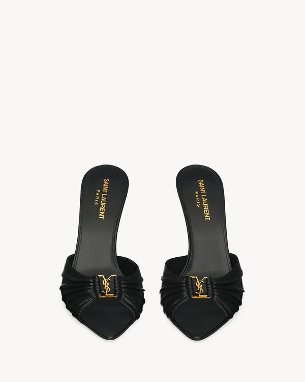 YSL 26ss High Heeled Mules 110 Cowhide