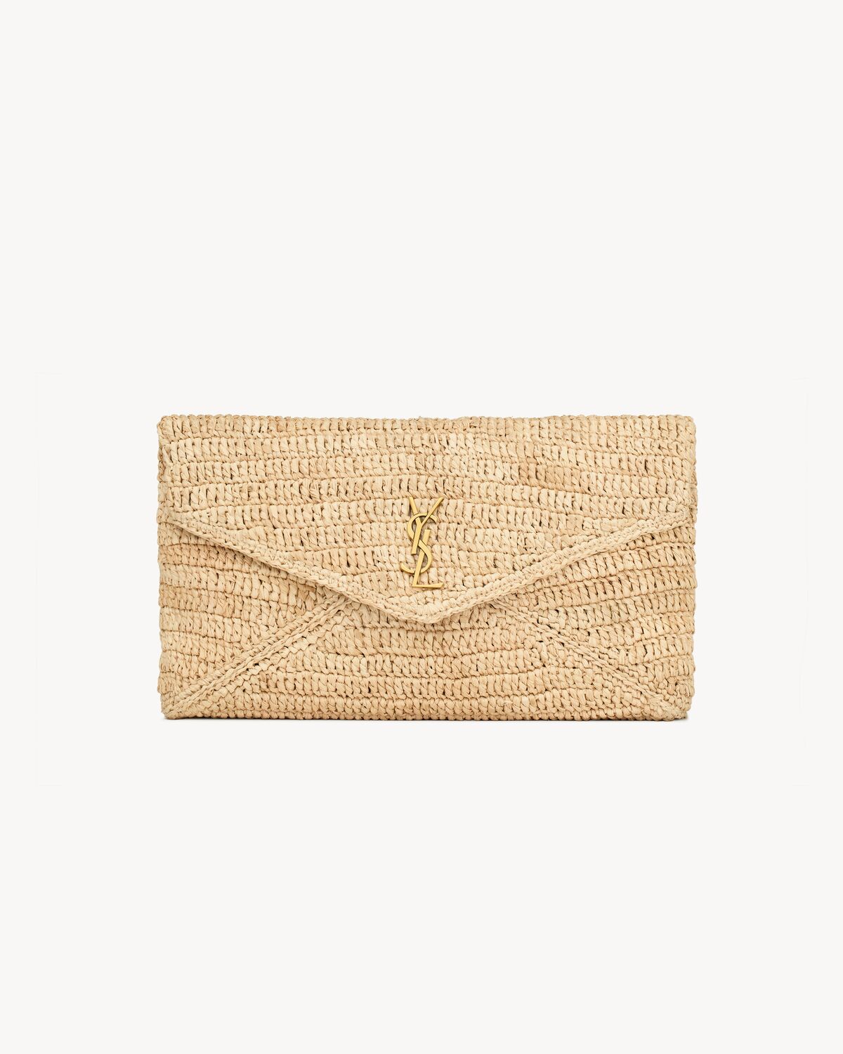 pochette envelope grande cassandre in rafia