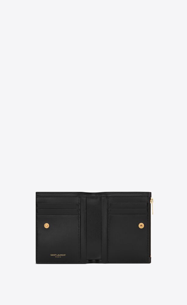 UPTOWN Compact wallet in shiny smooth leather Saint Laurent United
