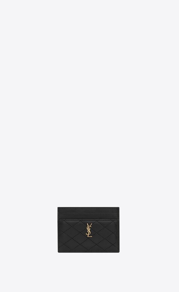 Saint Laurent Gaby Quilted Leather Card Holder