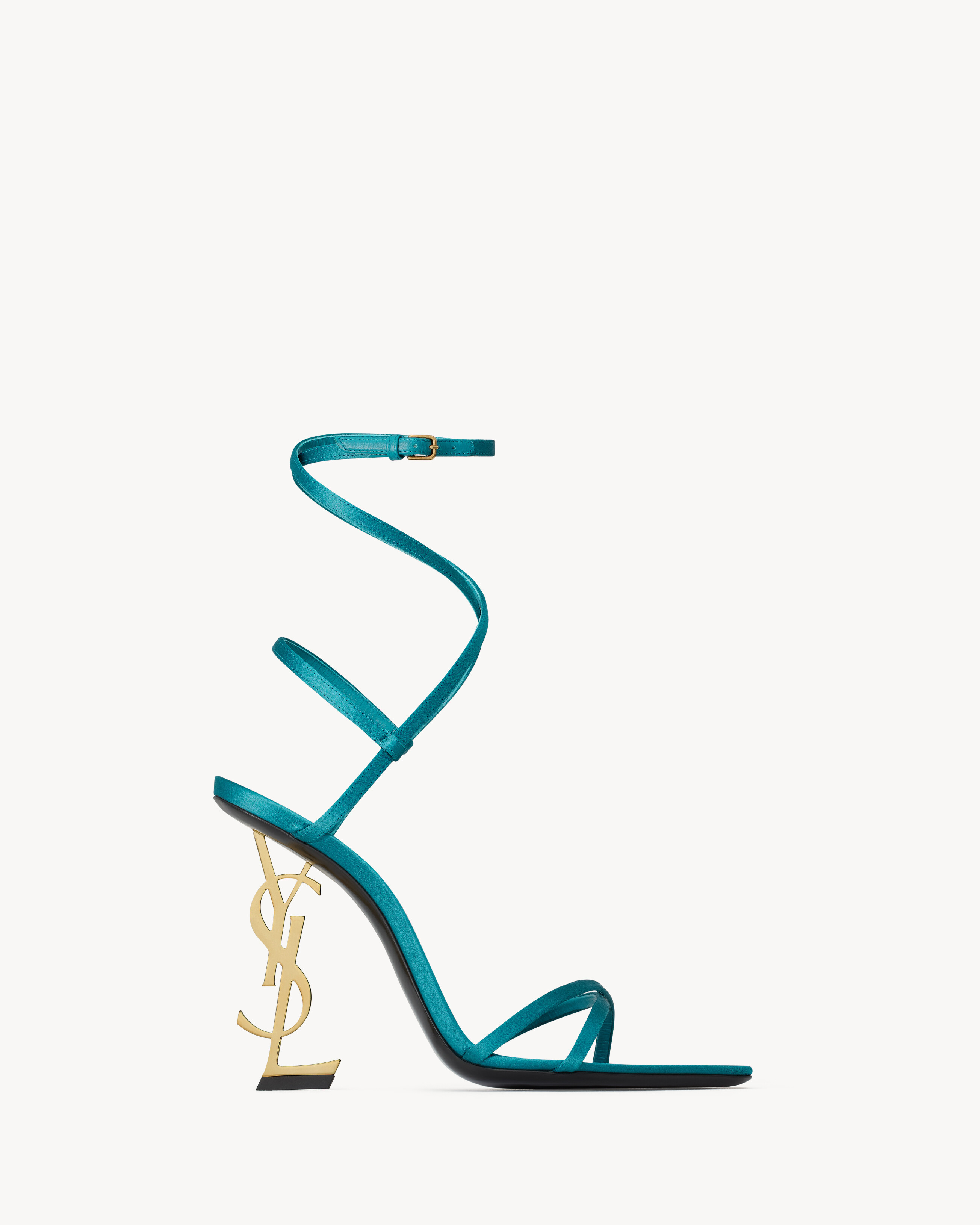 OPYUM sandals in satin crepe in Blue Saint Laurent YSL EN-CA