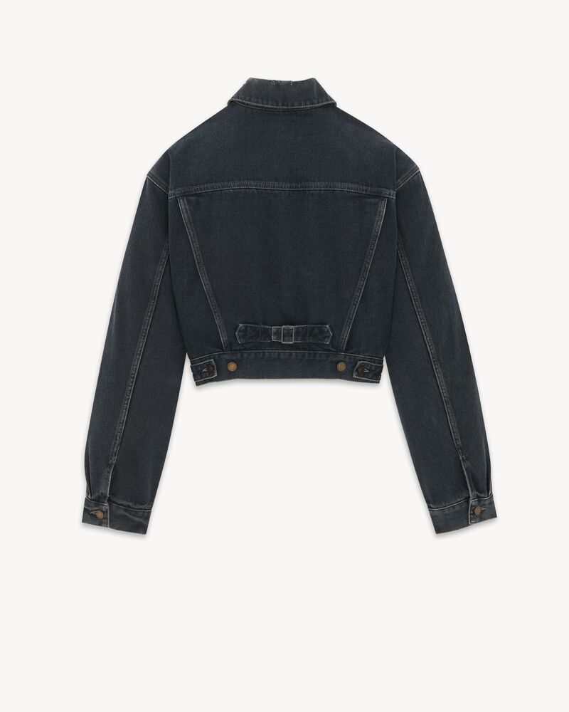 Veste 80’s en denim DARK BLUE BLACK