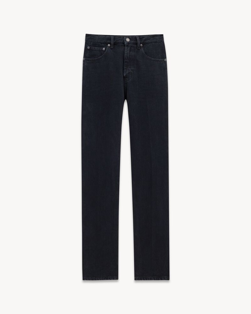 Jean droit en denim carbon black