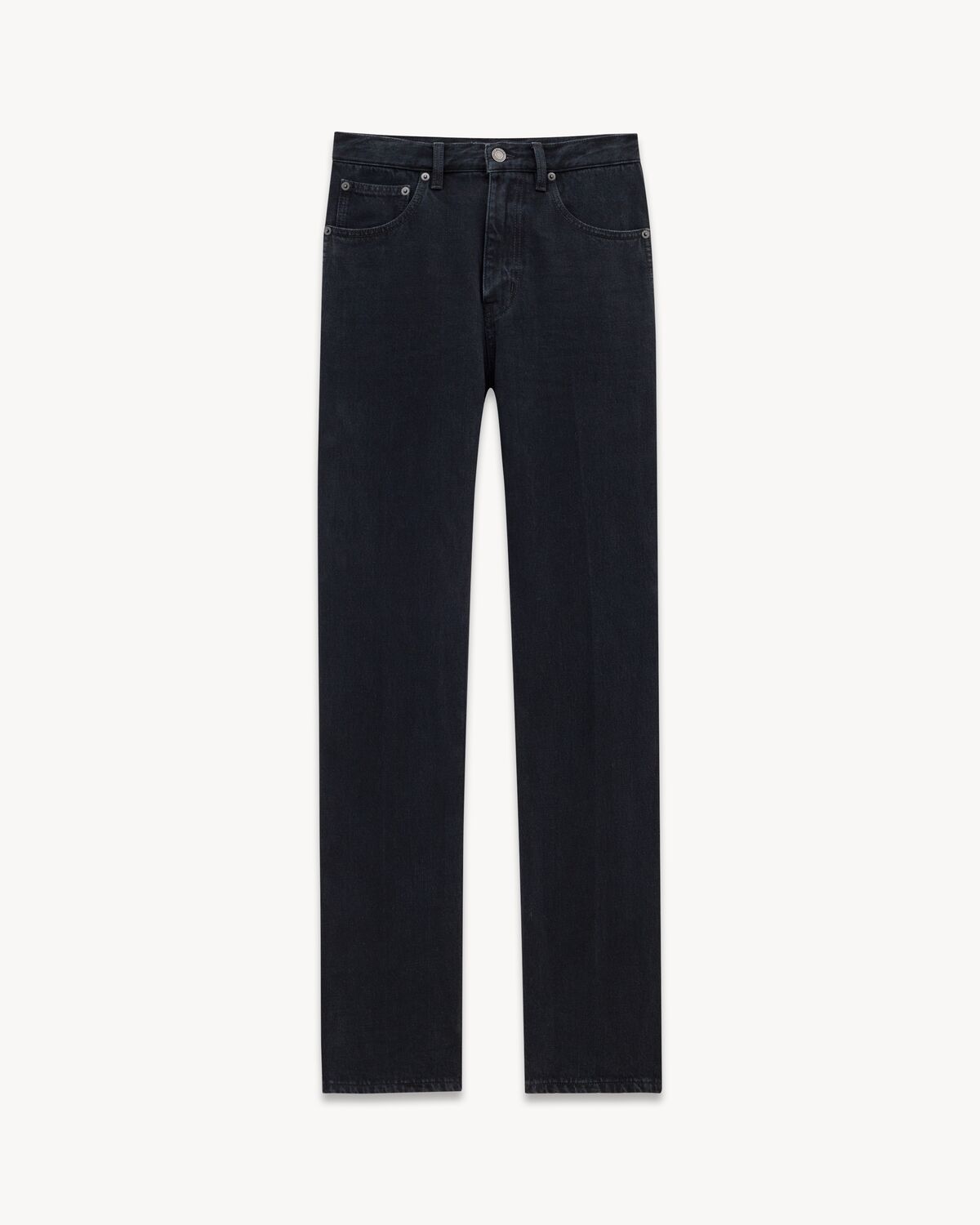 Straight Jeans in Carbon Black Denim