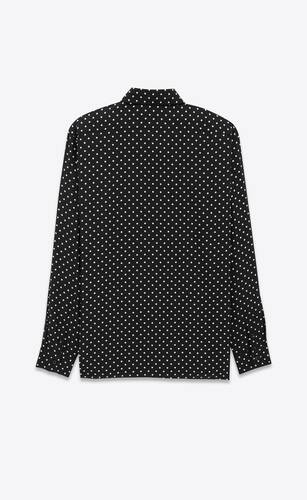 shirt in dotted shiny and matte silk
