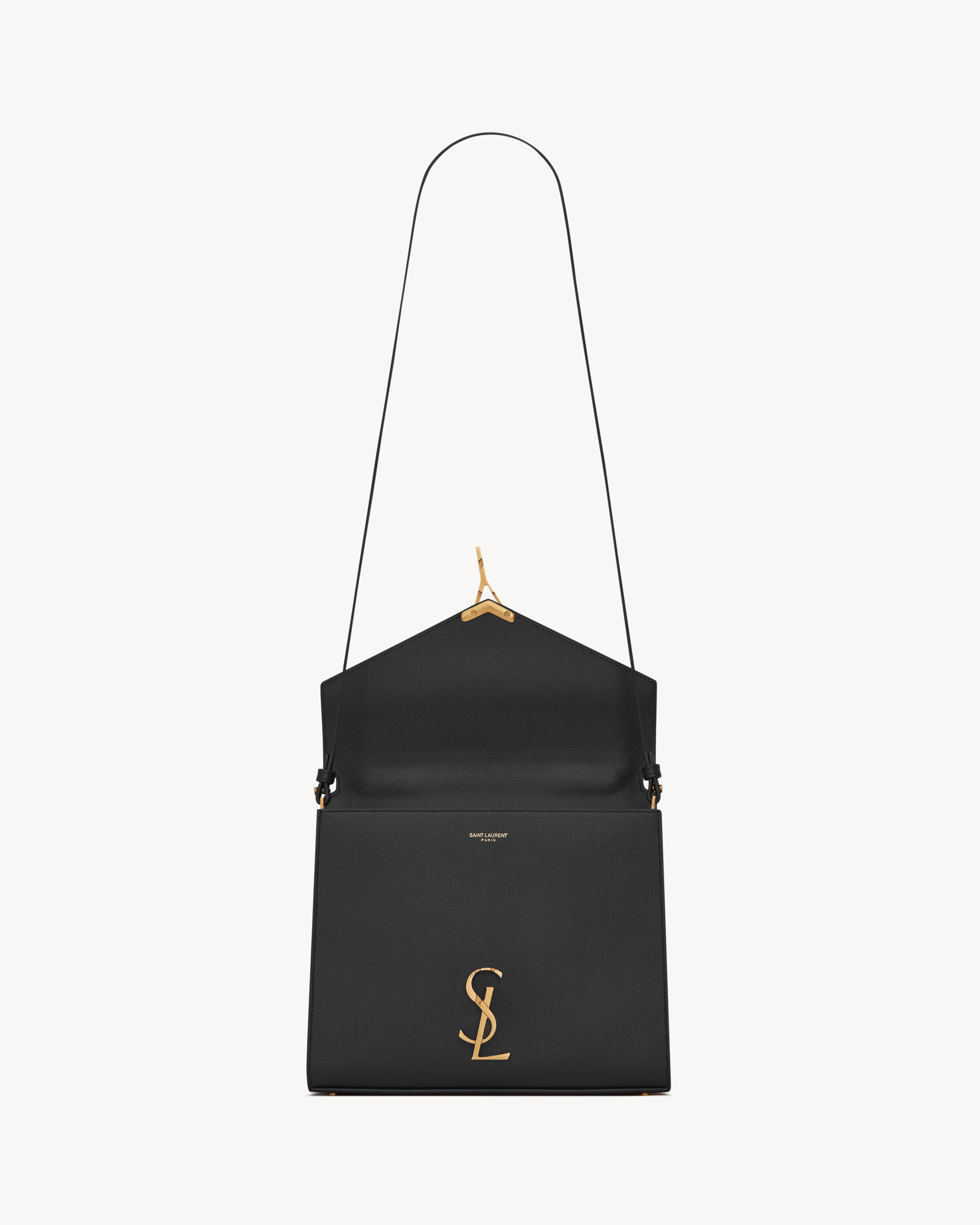 CASSANDRA Medium top handle bag in grain de poudre embossed leather